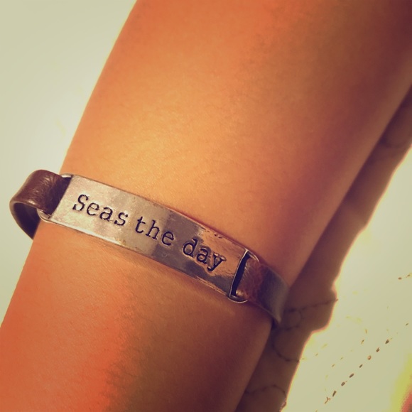 Jewelry - NWOT “Seas the day” Leather Bracelet